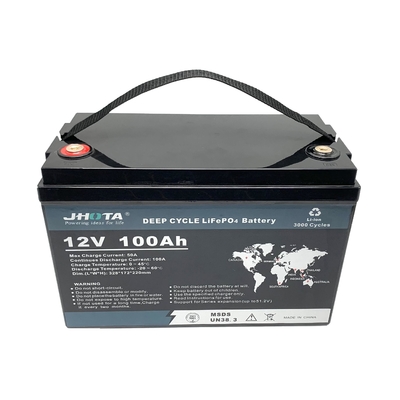 Bateria de lítio impermeável RV Motorhome 12,8V 100AH ​​LiFePO4 bateria com BMS